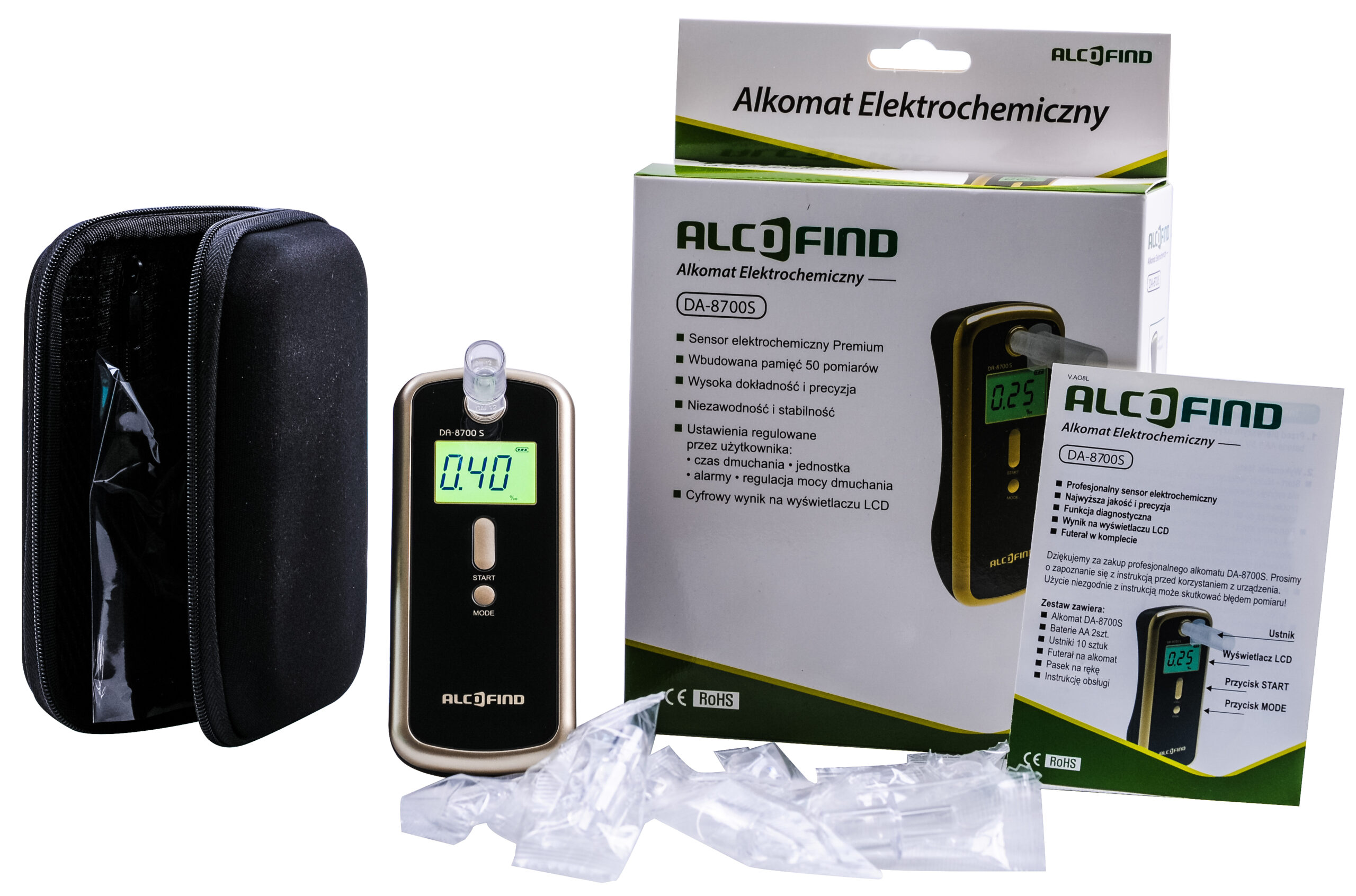 Alkomat Elektrochemiczny AlcoFind DA-8700S + certyfikat - obrazek 4