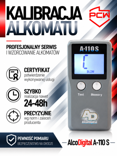 AlcoDigital A-110S – urządzenie objęte kalibracją