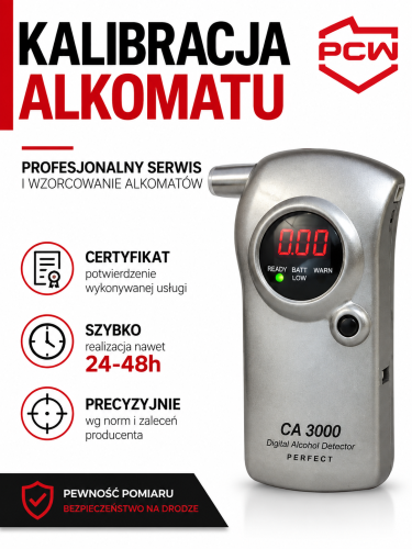Kalibracja alkomatu CA3000 – urządzenie objęte kalibracją